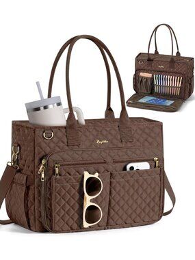 Stylish Teacher Tote Bag for Women | 15.6" Laptop Work & Computer Bag